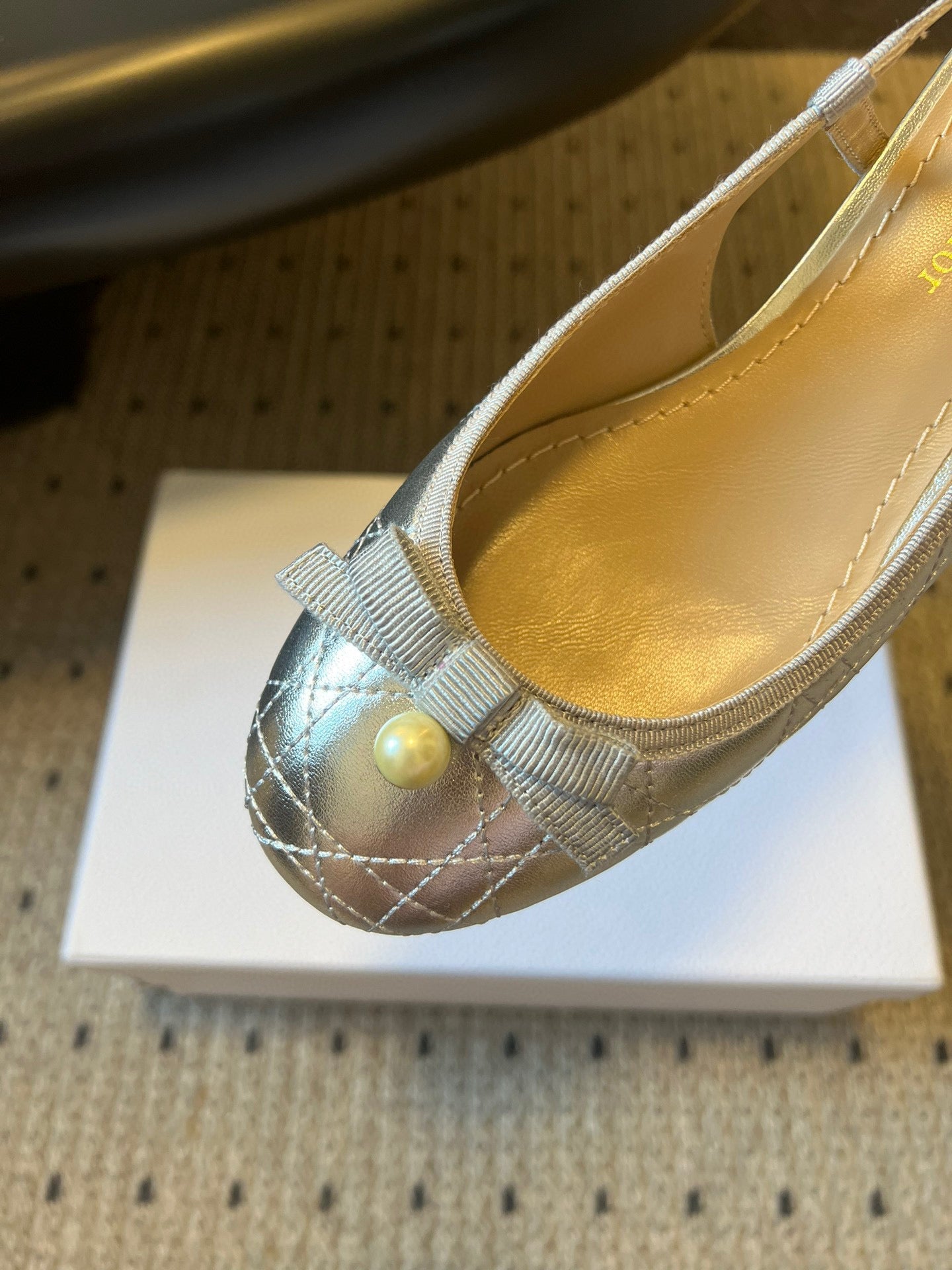 CD 26s Dior Ballet Slingback Pump 3cm Sliver Cowhide 622214