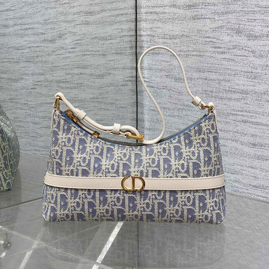 CD Miss Caro 24 blue raffia-effect fabric