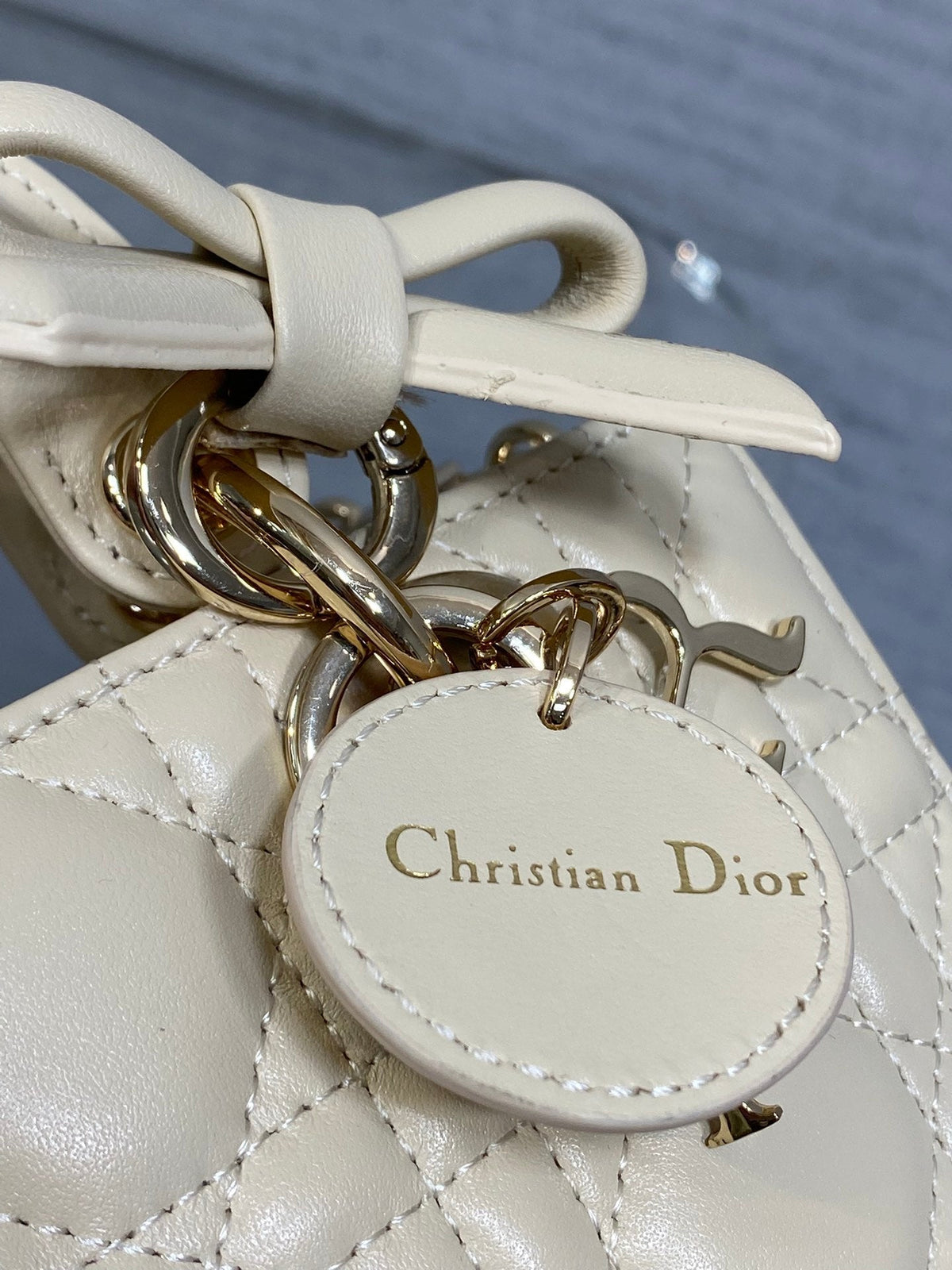 Dior 2026 Bow D-Joy Micro Bag Beige Lambskin 284115