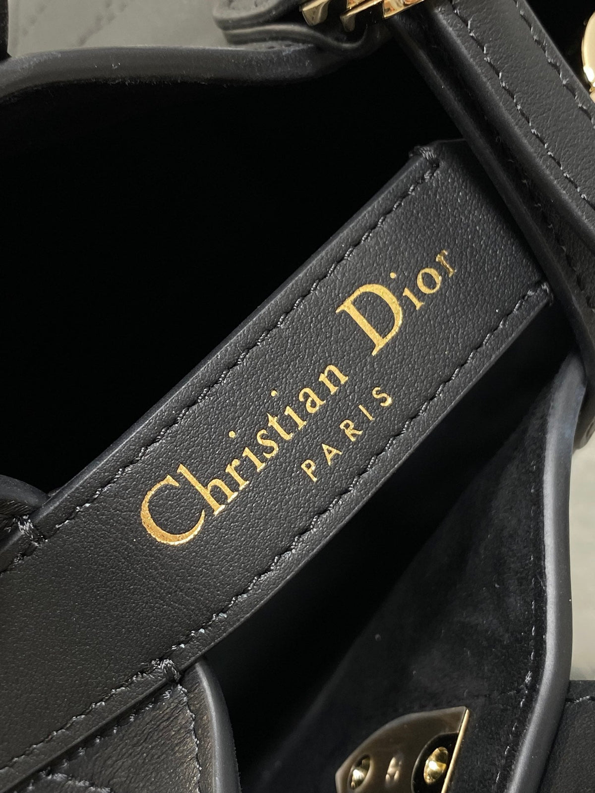 CD Toujours Bag 18cm Black Macrocannage Lambskin 286515