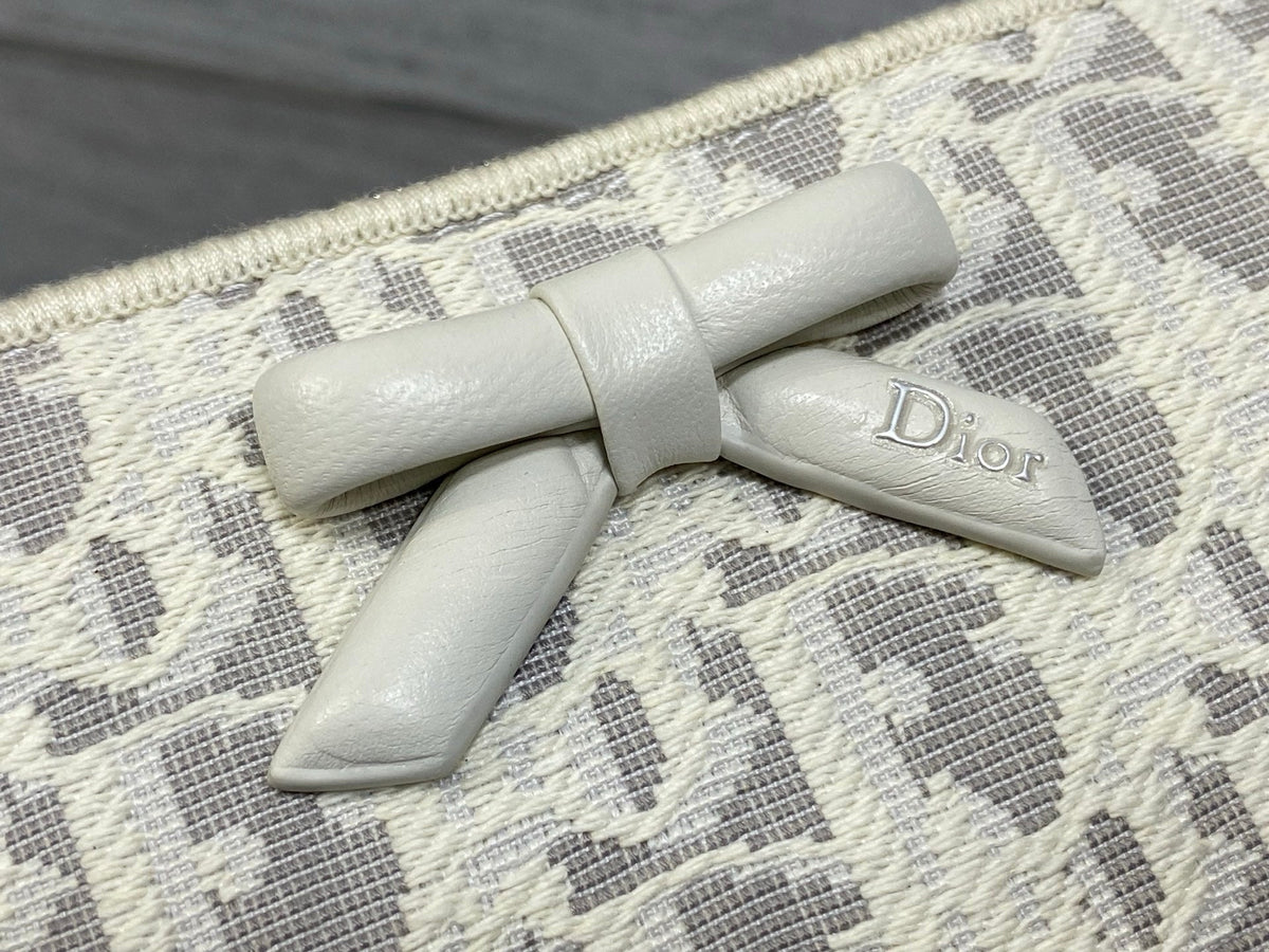 Dior 2026 Promenade 22cm Bag White Grey Cotton Calfskin 289146