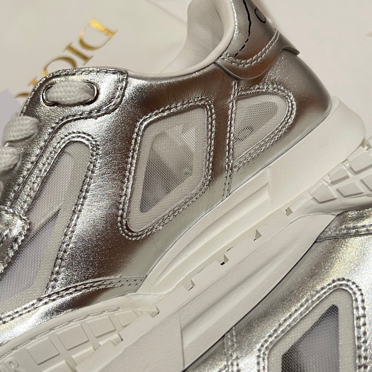 CD Tech Sneaker Sliver White Mesh Leather 707904