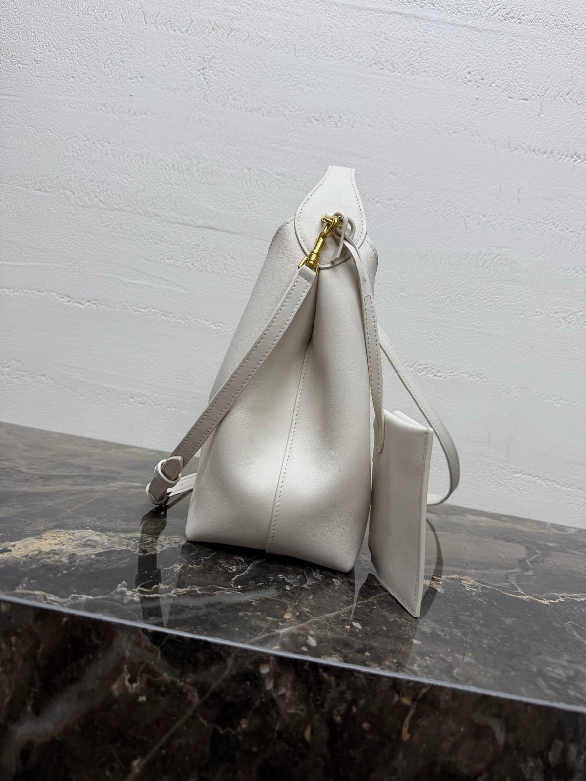 Celine Small Hobo White Supple Smooth Calfskin