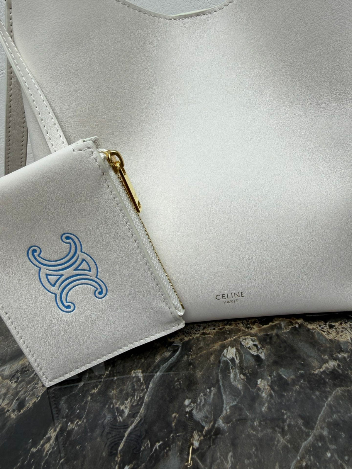 Celine Small Hobo White Supple Smooth Calfskin