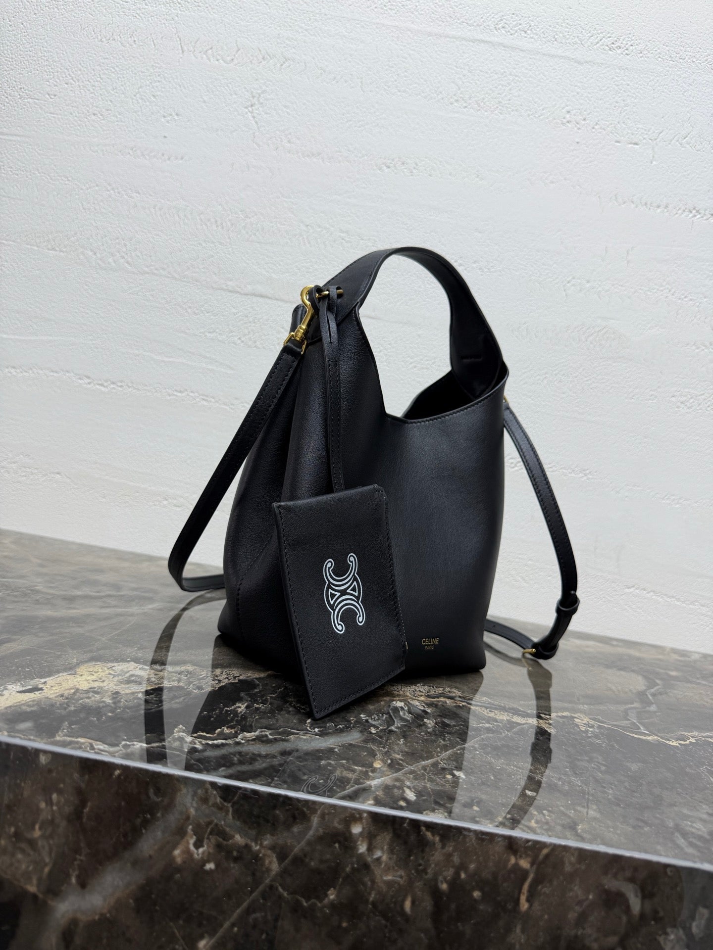 Celine Small Hobo Black Supple Smooth Calfskin