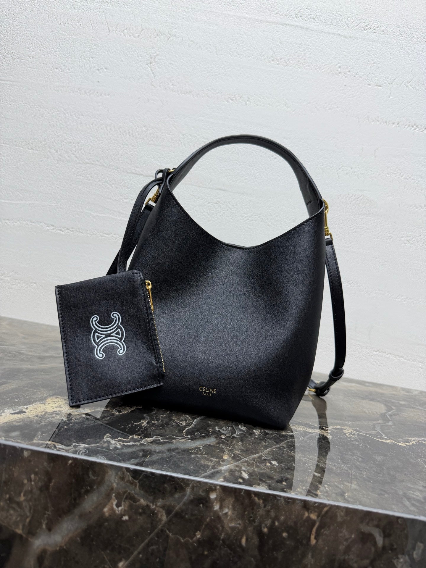 Celine Small Hobo Black Supple Smooth Calfskin