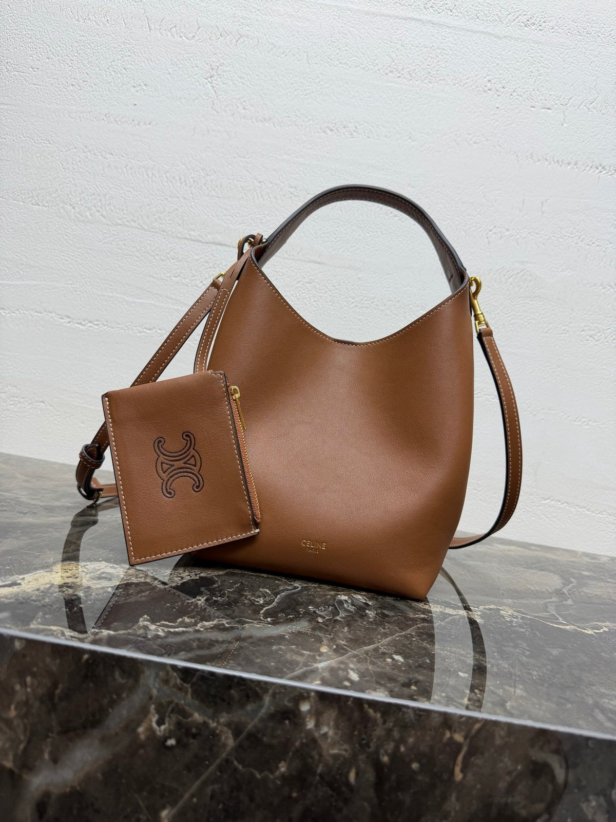 Celine Small Hobo Brown Supple Smooth Calfskin