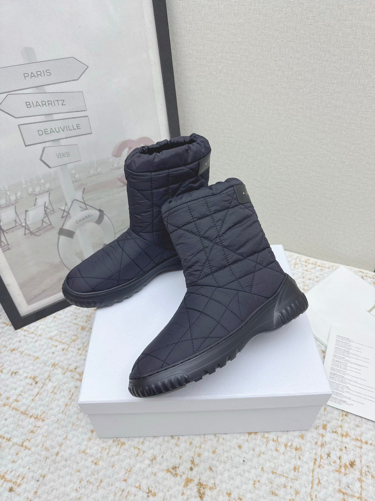 CD Alps Frost Ankle Boot Black Quilted Nylon 530132