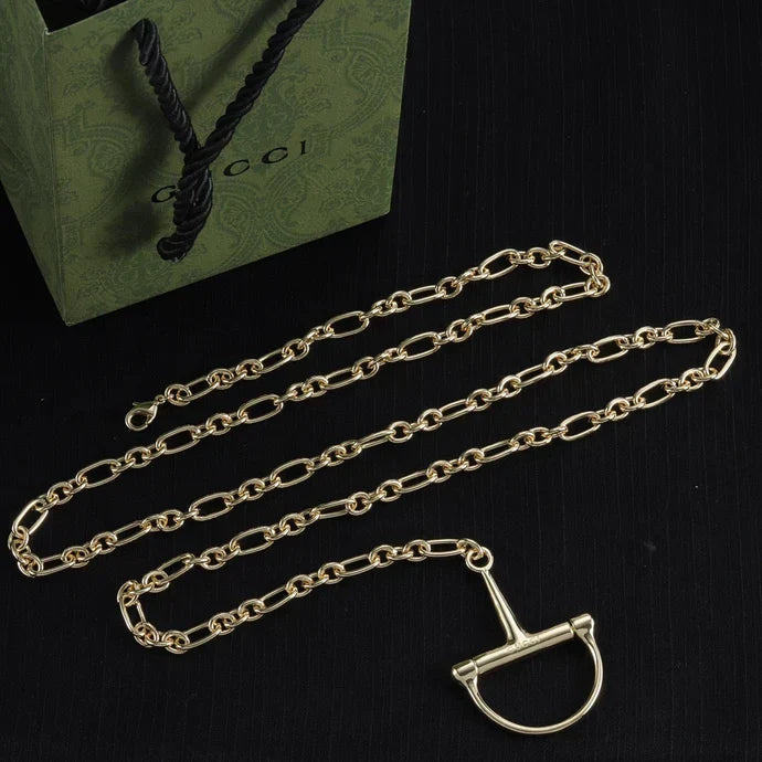 Gucci 2026 Half Horsebit Waist Chain Belt 204795