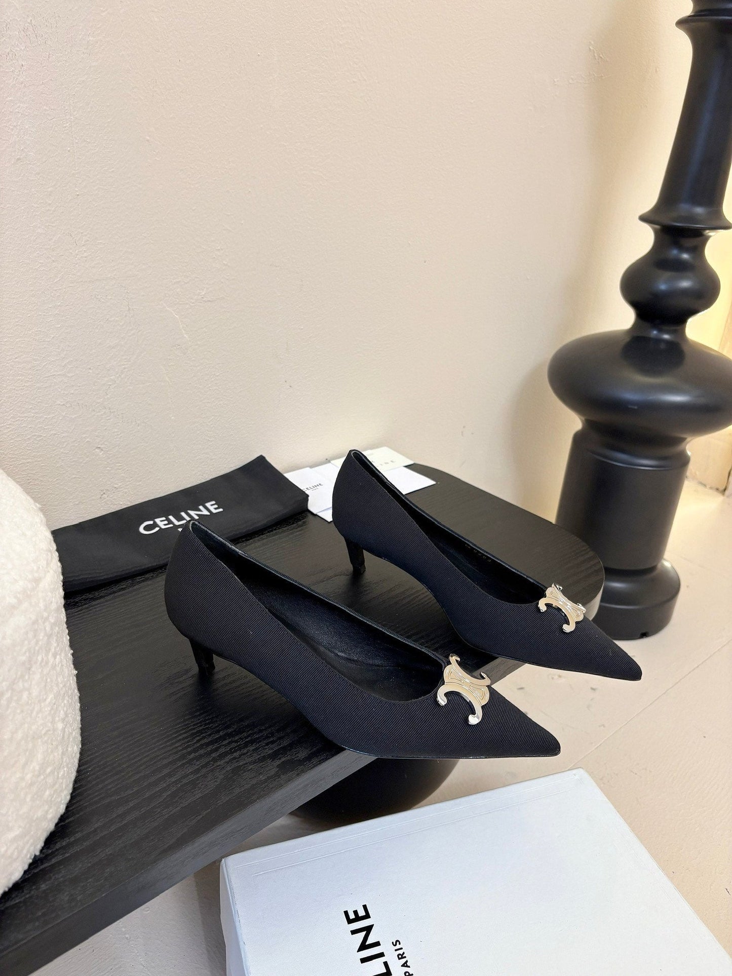 CELINE Pump Black Fabric 235702