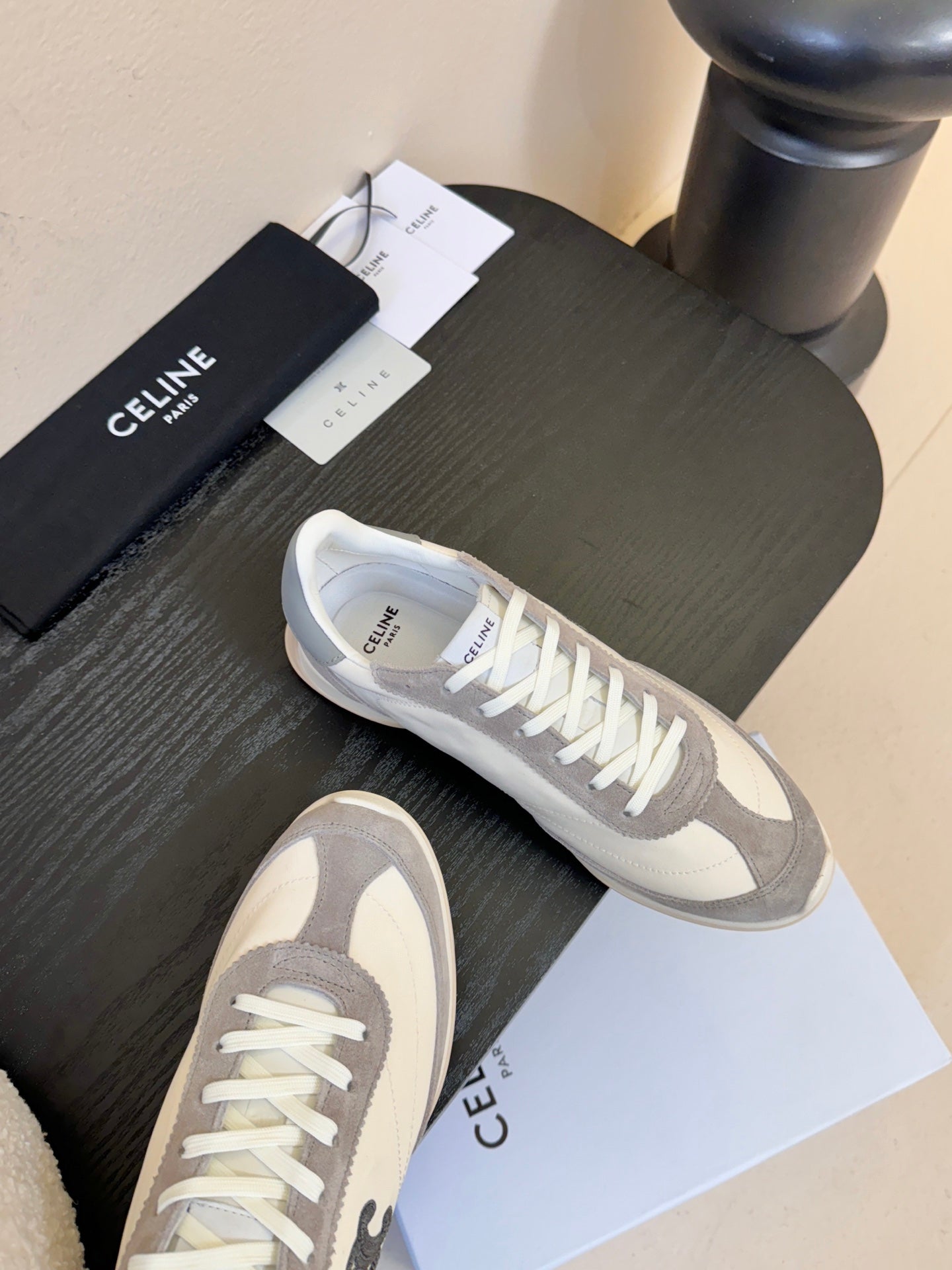 Celine Racer Low Top Sneaker Grey Suede Calfskin 606410