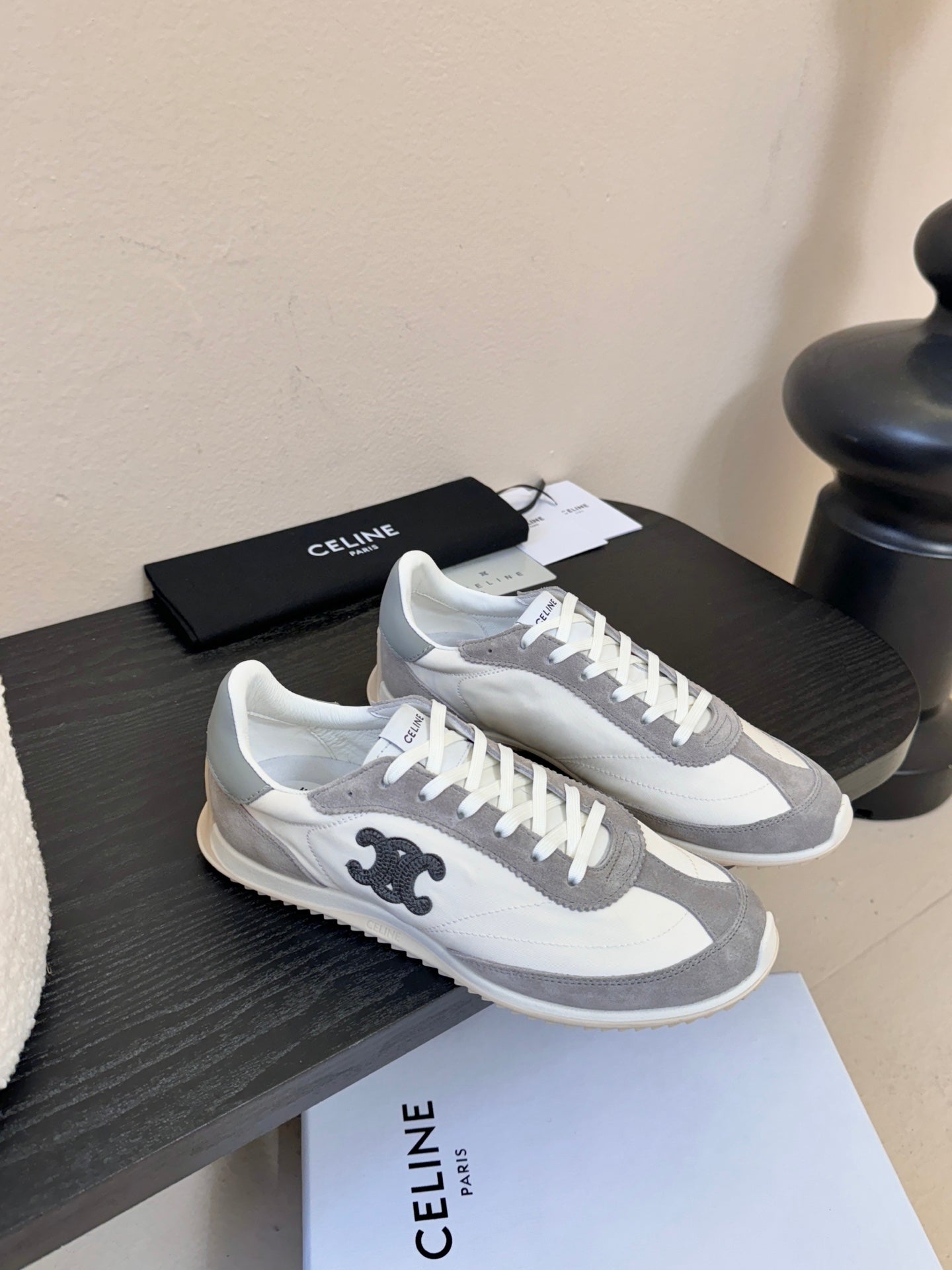 Celine Racer Low Top Sneaker Grey Suede Calfskin 606410