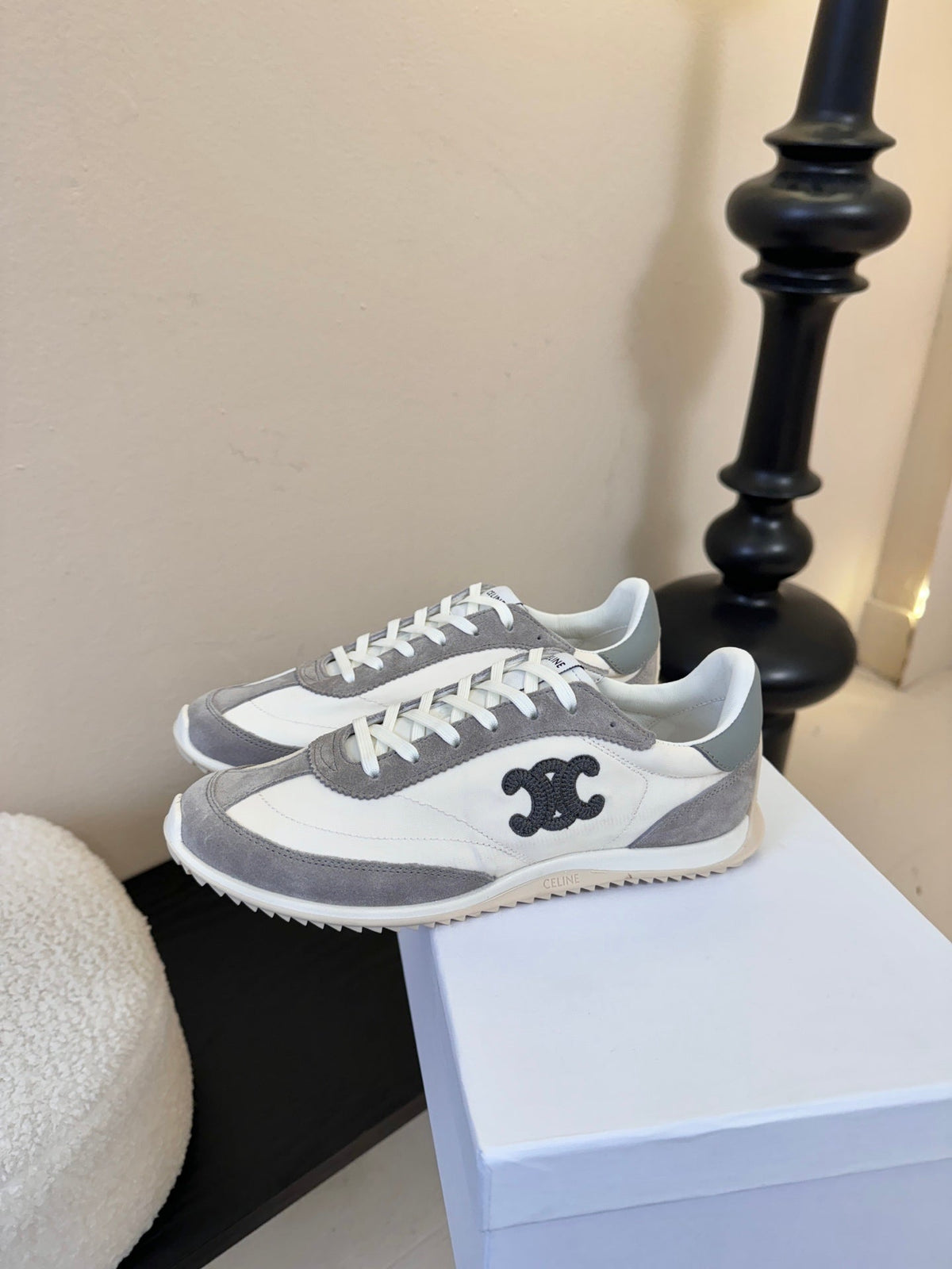 Celine Racer Low Top Sneaker Grey Suede Calfskin 606410