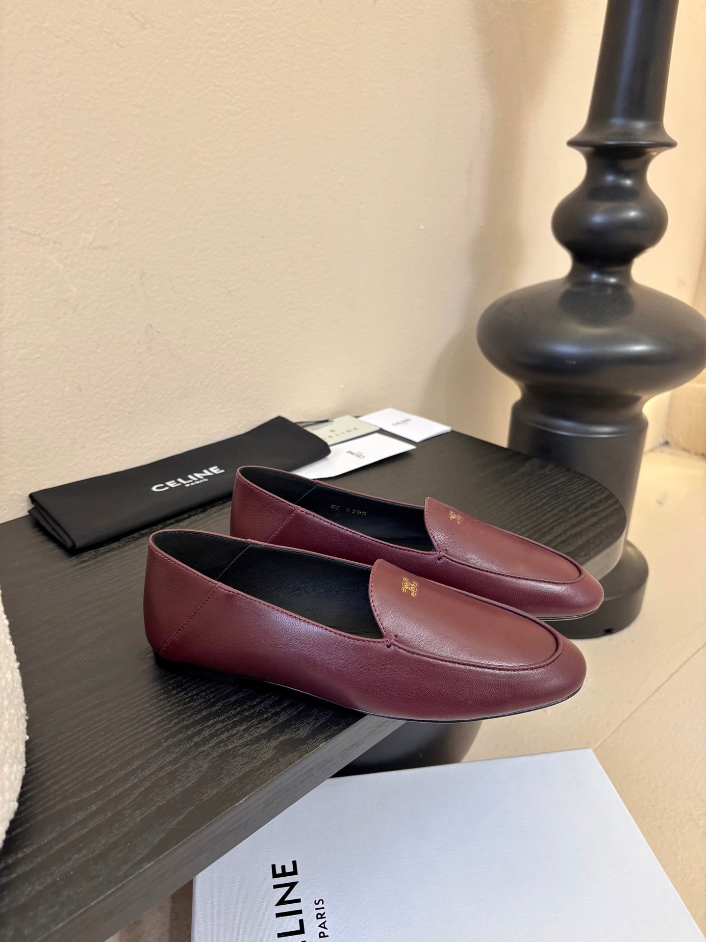 Celine Aura Loafer Burgundy Goatskin 606416