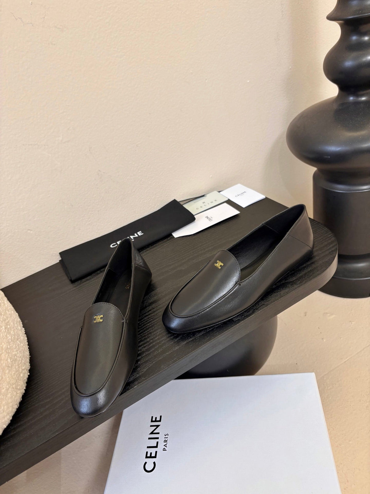 Celine Aura Loafer Black Goatskin 606417