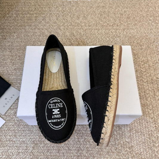 Celine Maison Espadrilles Black Canvas 835903
