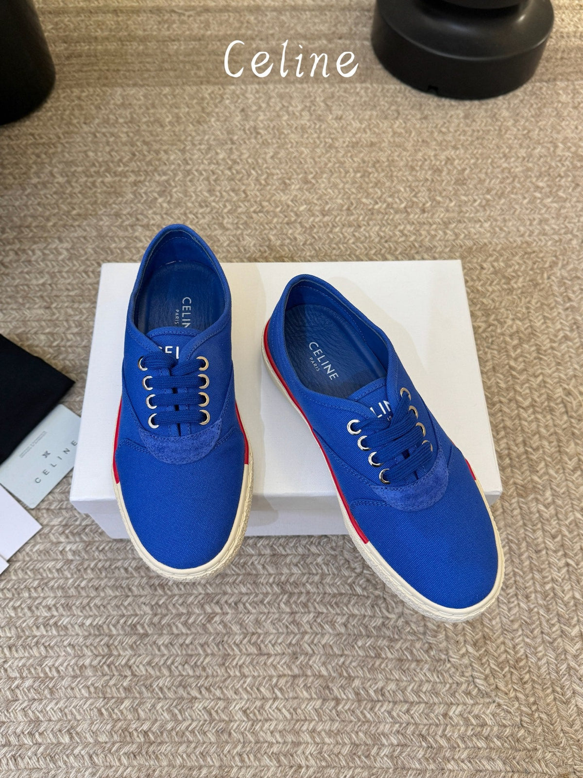 Celine Alan Sneaker Blue Canvas Suede 835908