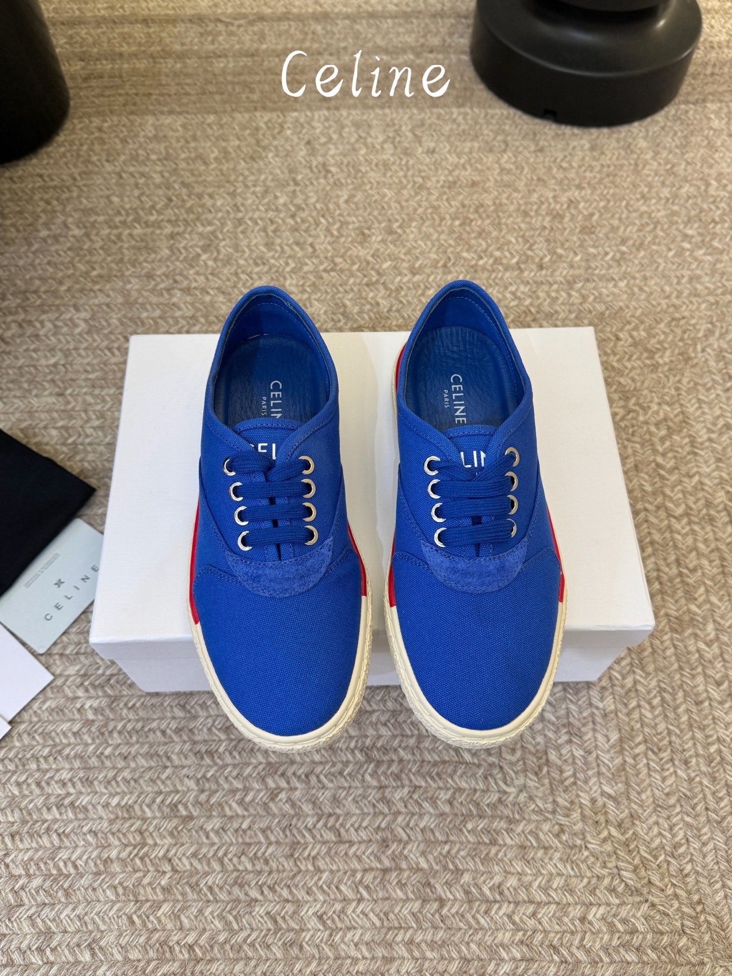 Celine Alan Sneaker Blue Canvas Suede 835908