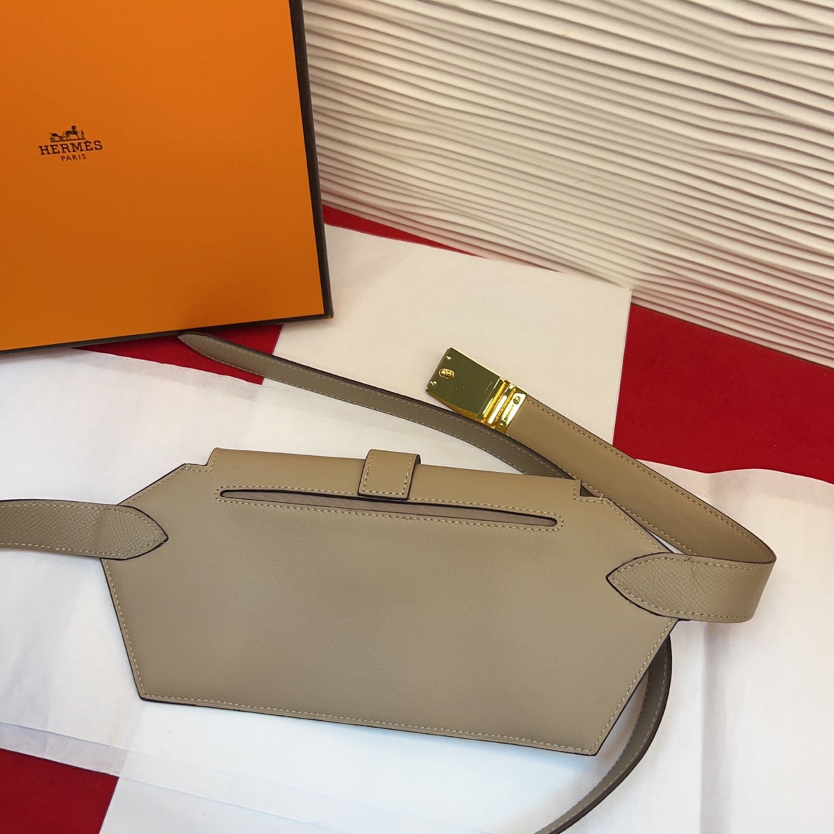 HM Elan Pocket Belt Khahi Gold Calfskin 202787