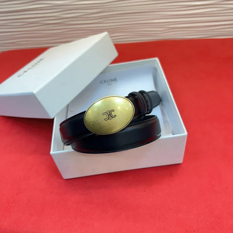 Celine 2026 Teen Triophe Belt 2.5cm Leather