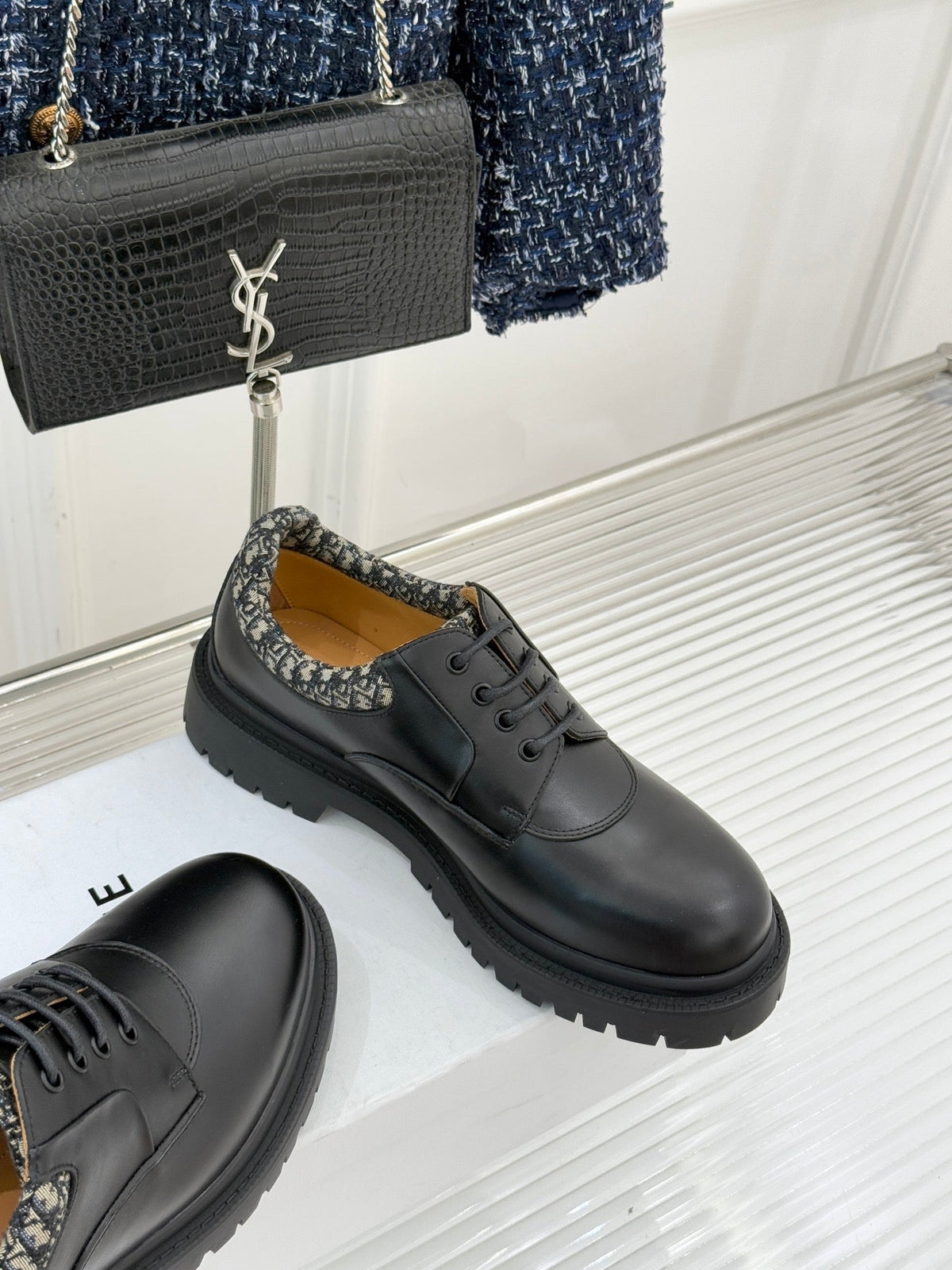 Dior Explorer III Derby Shoe Black Beige Calfskin Cotton & Technical Fabric