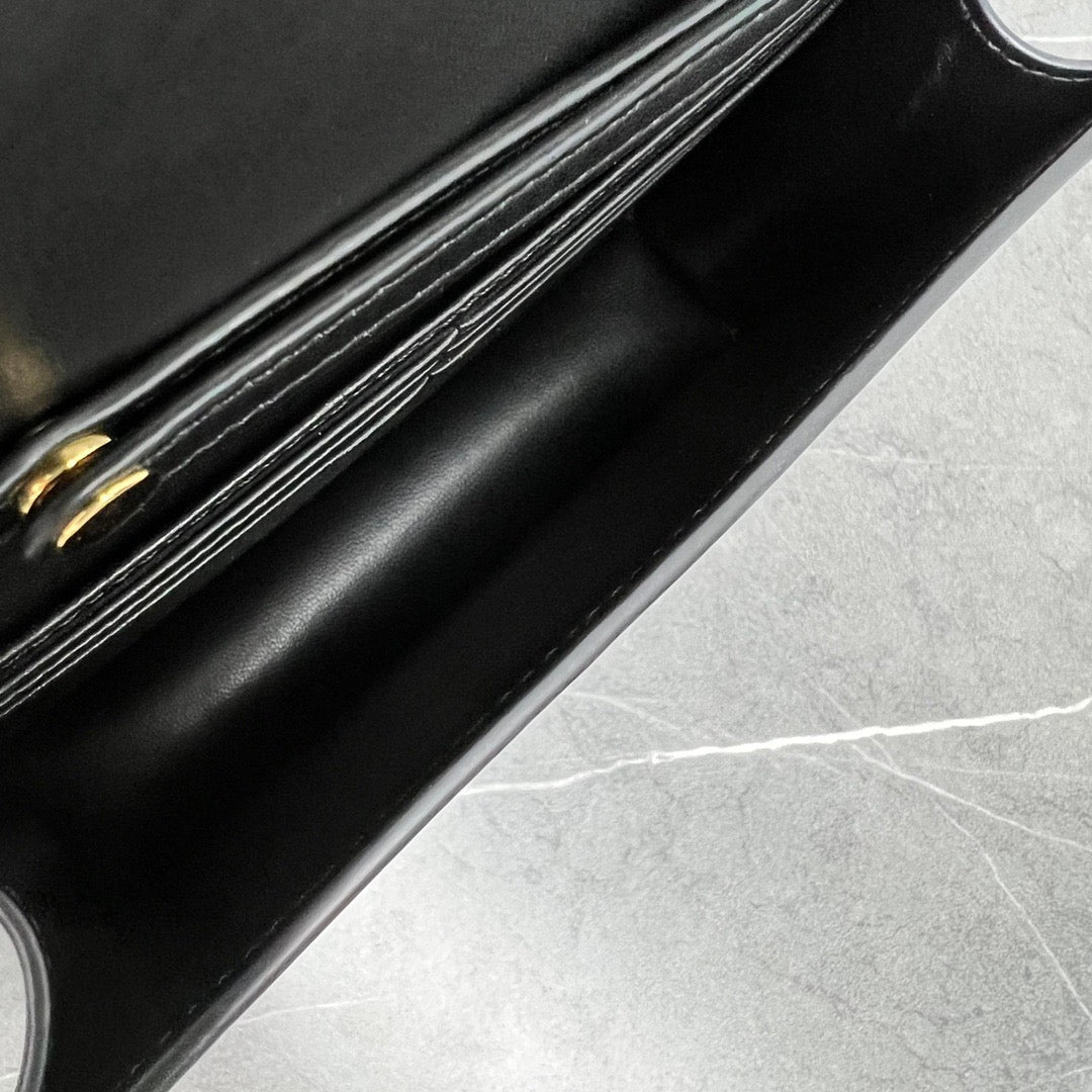 Celine WOC Triomphe Black Cowhide
