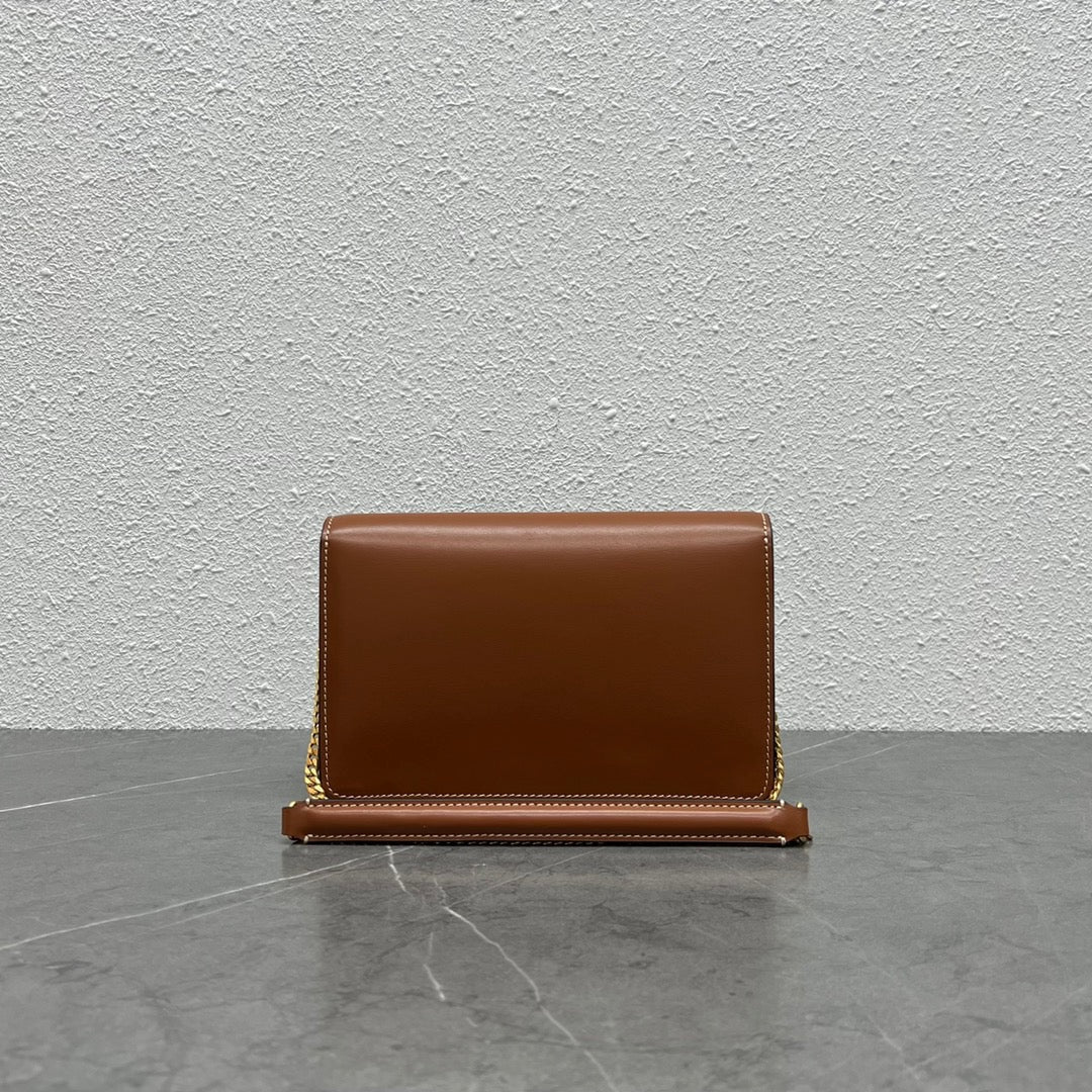 Celine WOC Triomphe Brown Cowhide