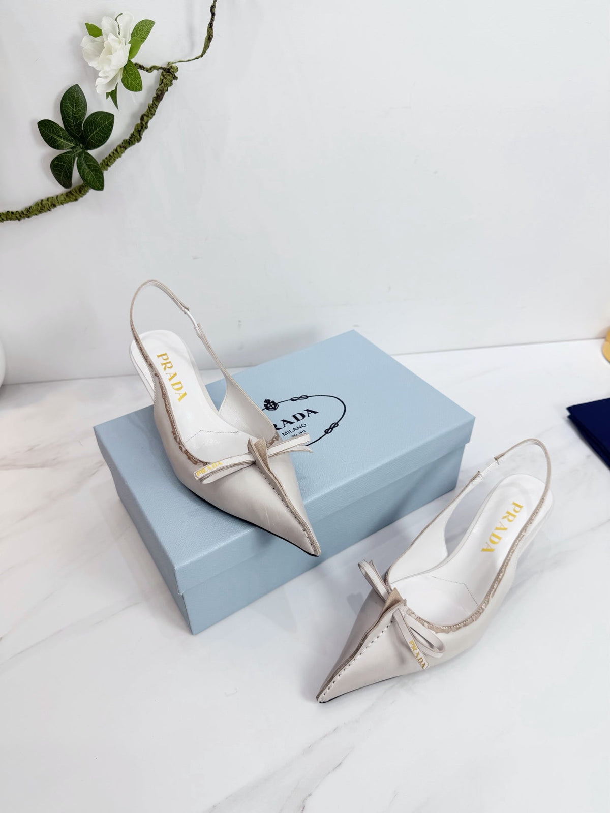 PRA 26SS Slingback 55 Ivory Beige Cowhide 592403