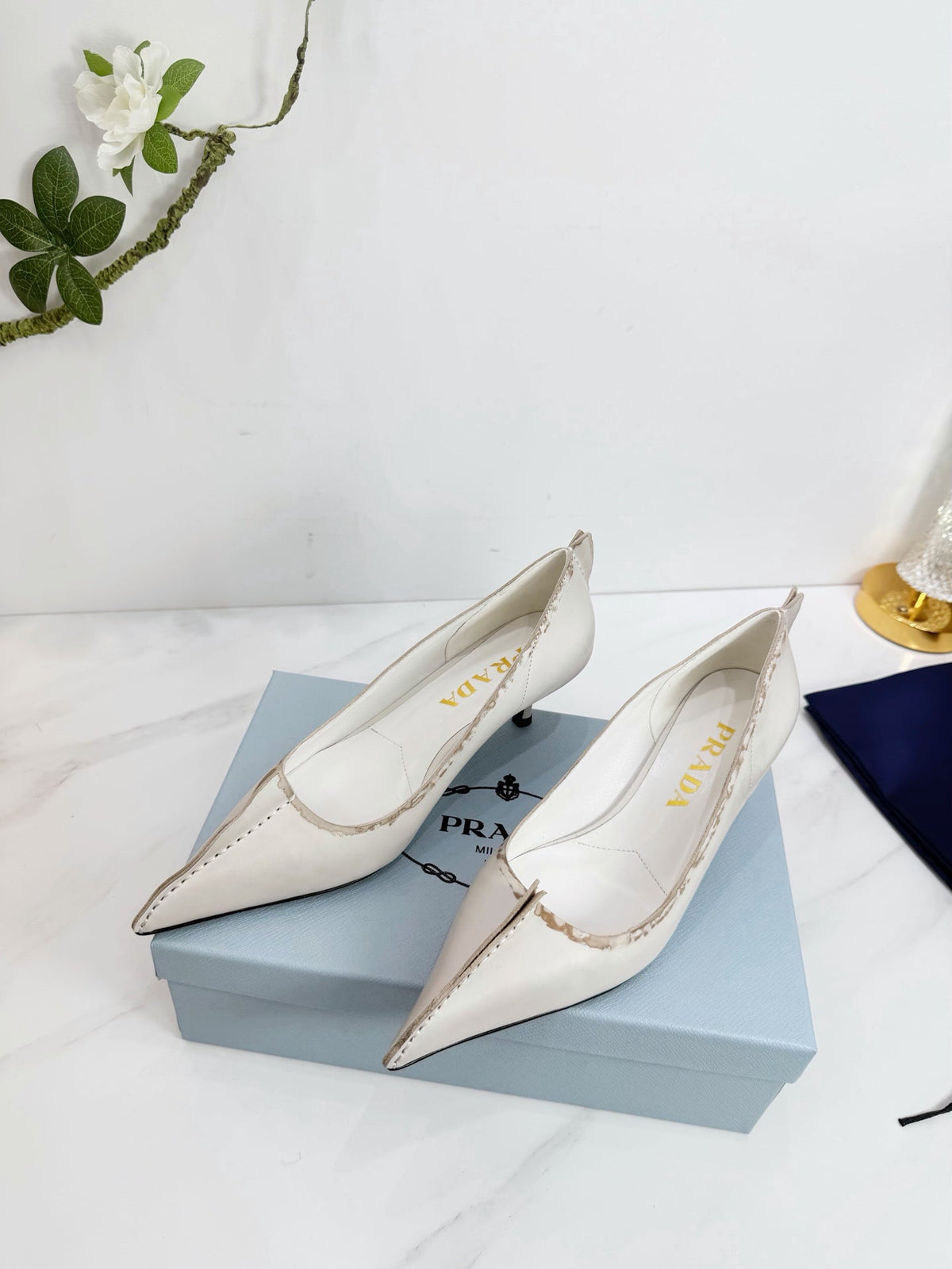 PRA 26SS Pump 55 Ivory Beige Cowhide 592415