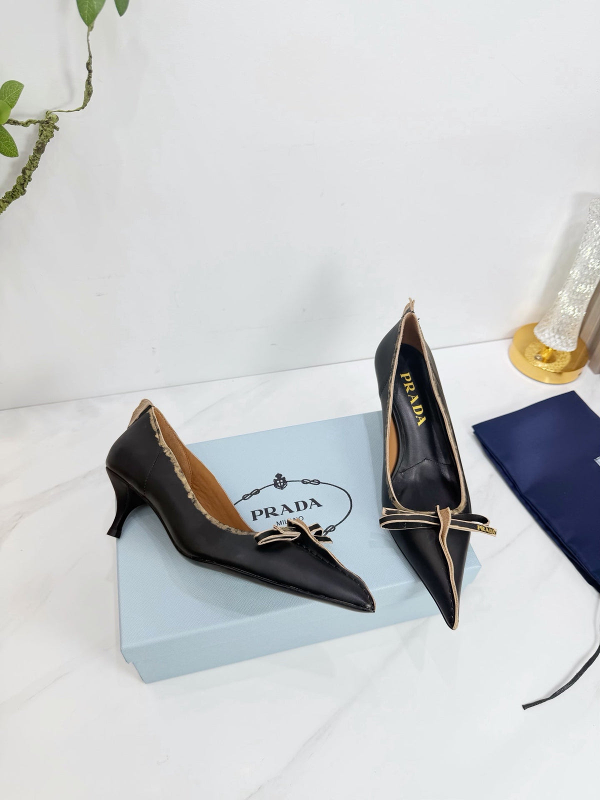 PRA 26SS Pump 55 Black Beige Cowhide 592405