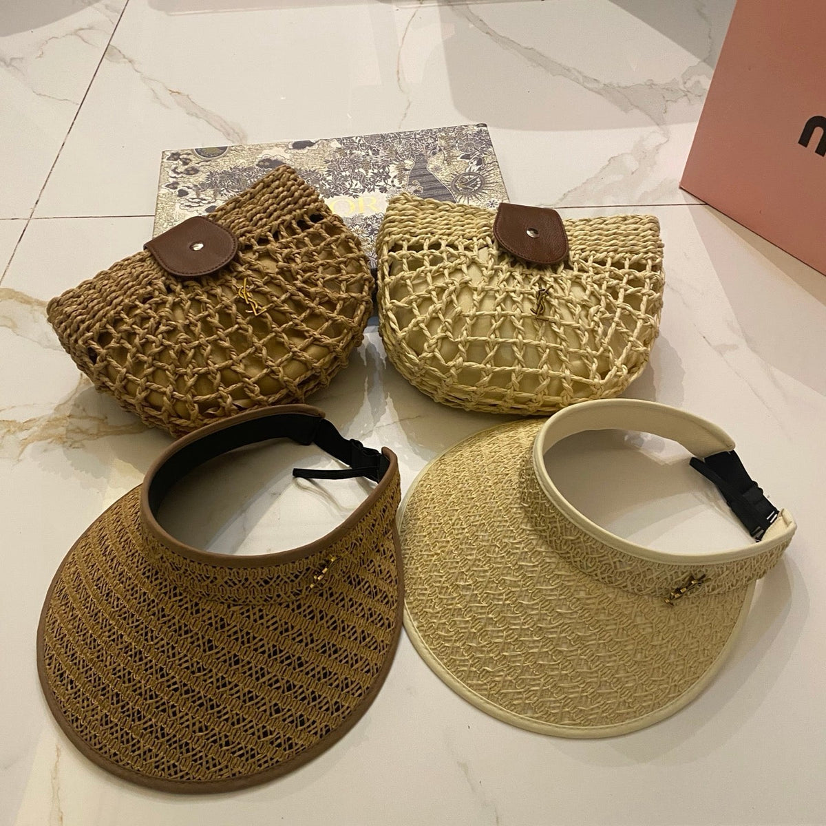 YSL Tote Bag & Hat Set Plant Grass 207604