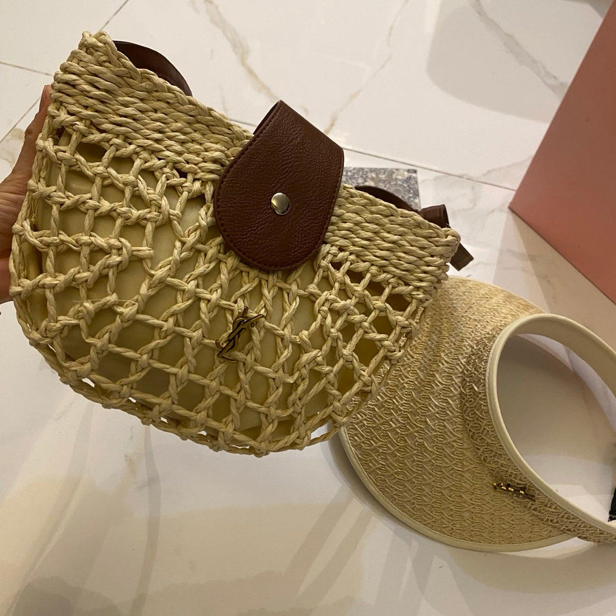 YSL Tote Bag & Hat Set Plant Grass 207604
