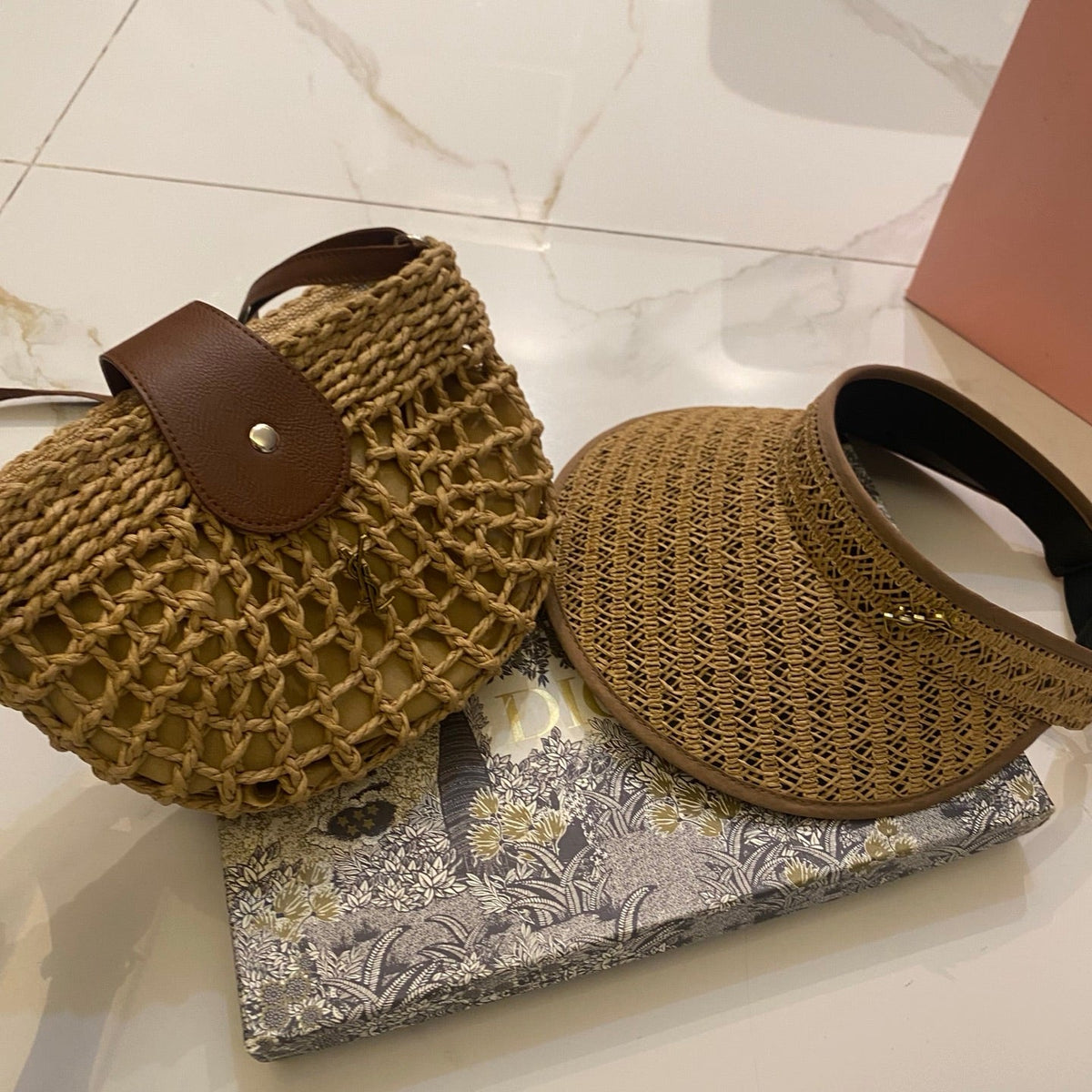 YSL Tote Bag & Hat Set Plant Grass 207604
