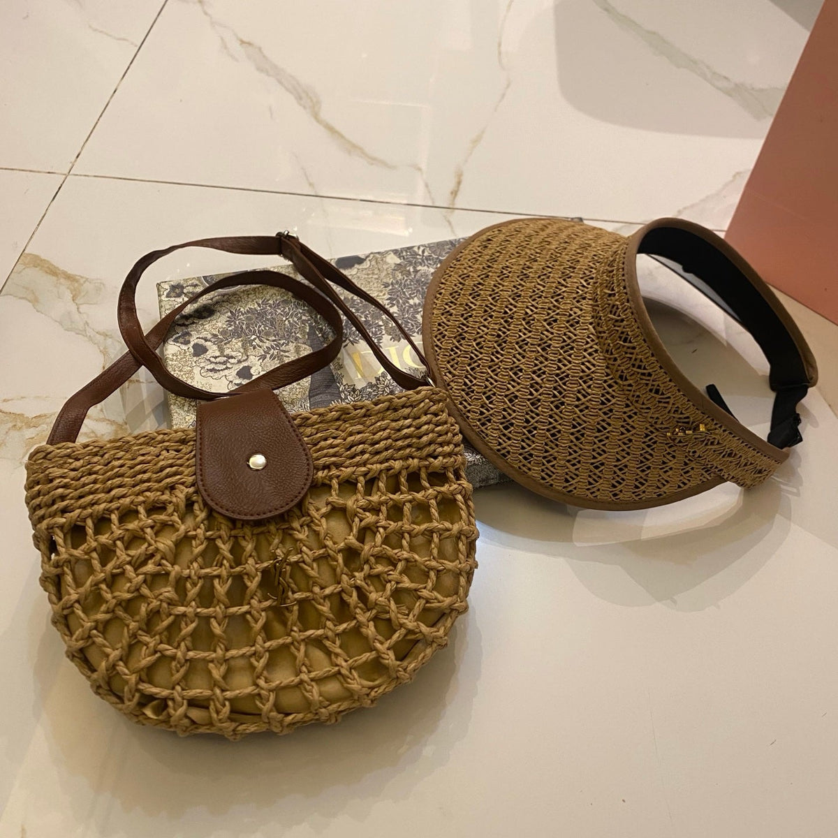 YSL Tote Bag & Hat Set Plant Grass 207604