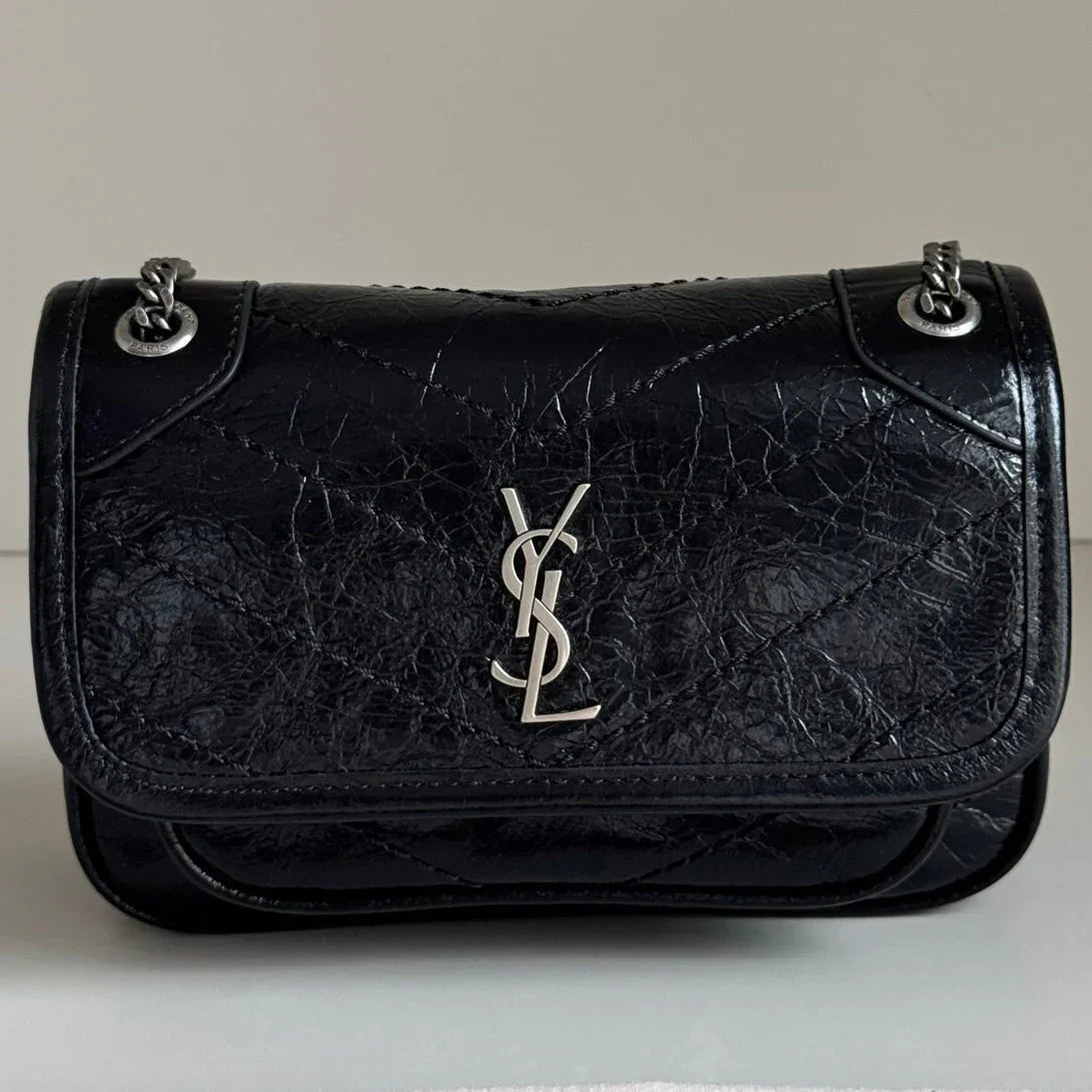 YSL 2026 Saint Laurent Niki Baby Bag 18cm Black Calfskin