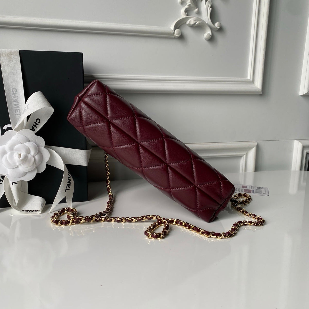 Chanel 2026 Shopping Bag 24.5cm Burgundy Lambskin