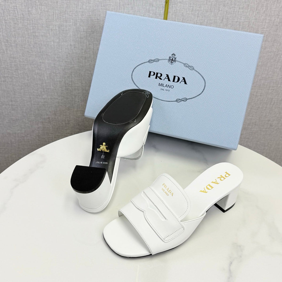 Prada Sandals 4.5cm Black Leather 639957