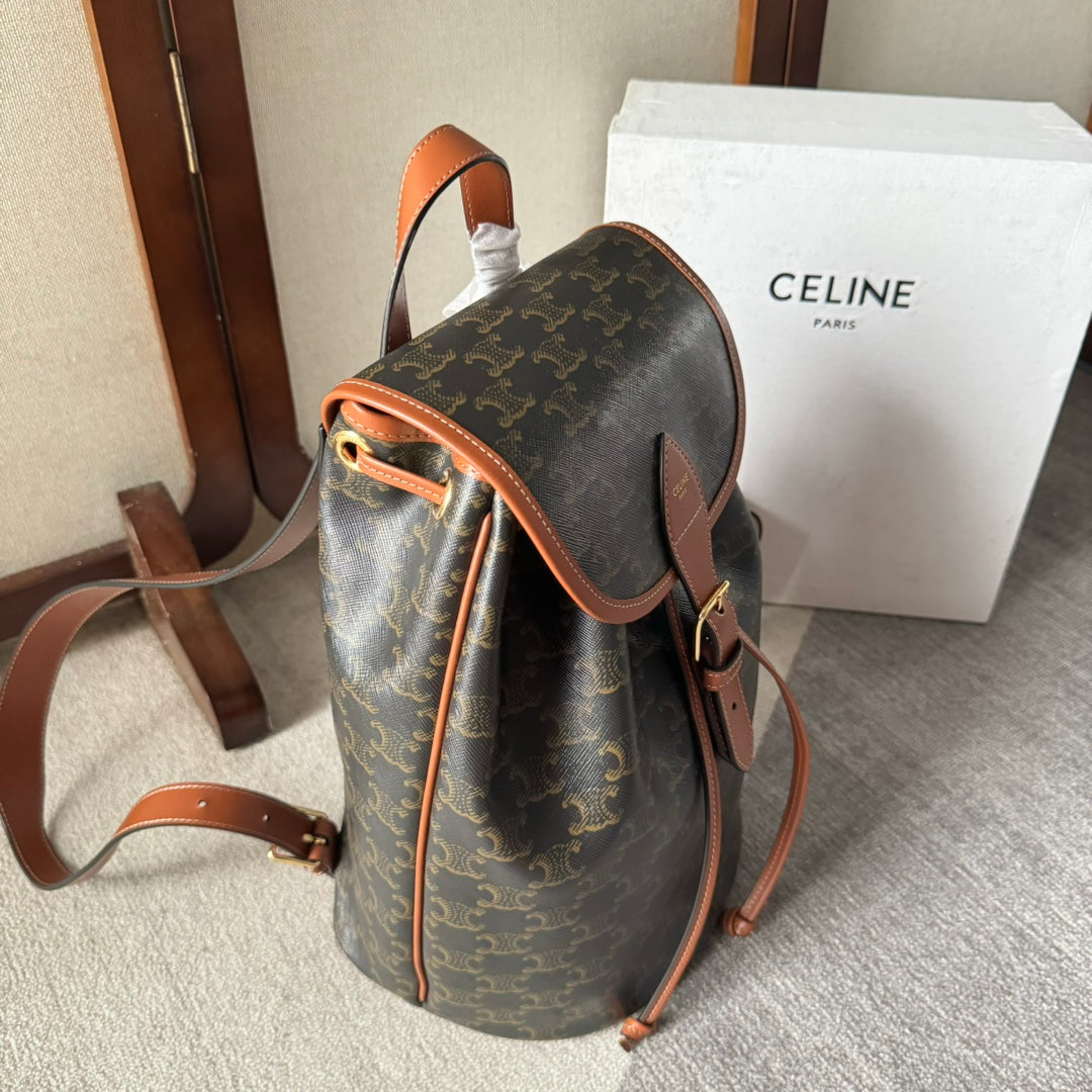 MEDIUM FOLCO BACKPACK 32 IN BLACK TRIOMPHE CANVAS