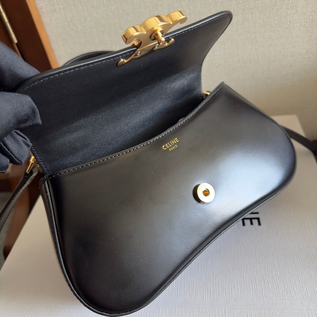 Celin Teen Lola 20 Black Calfskin