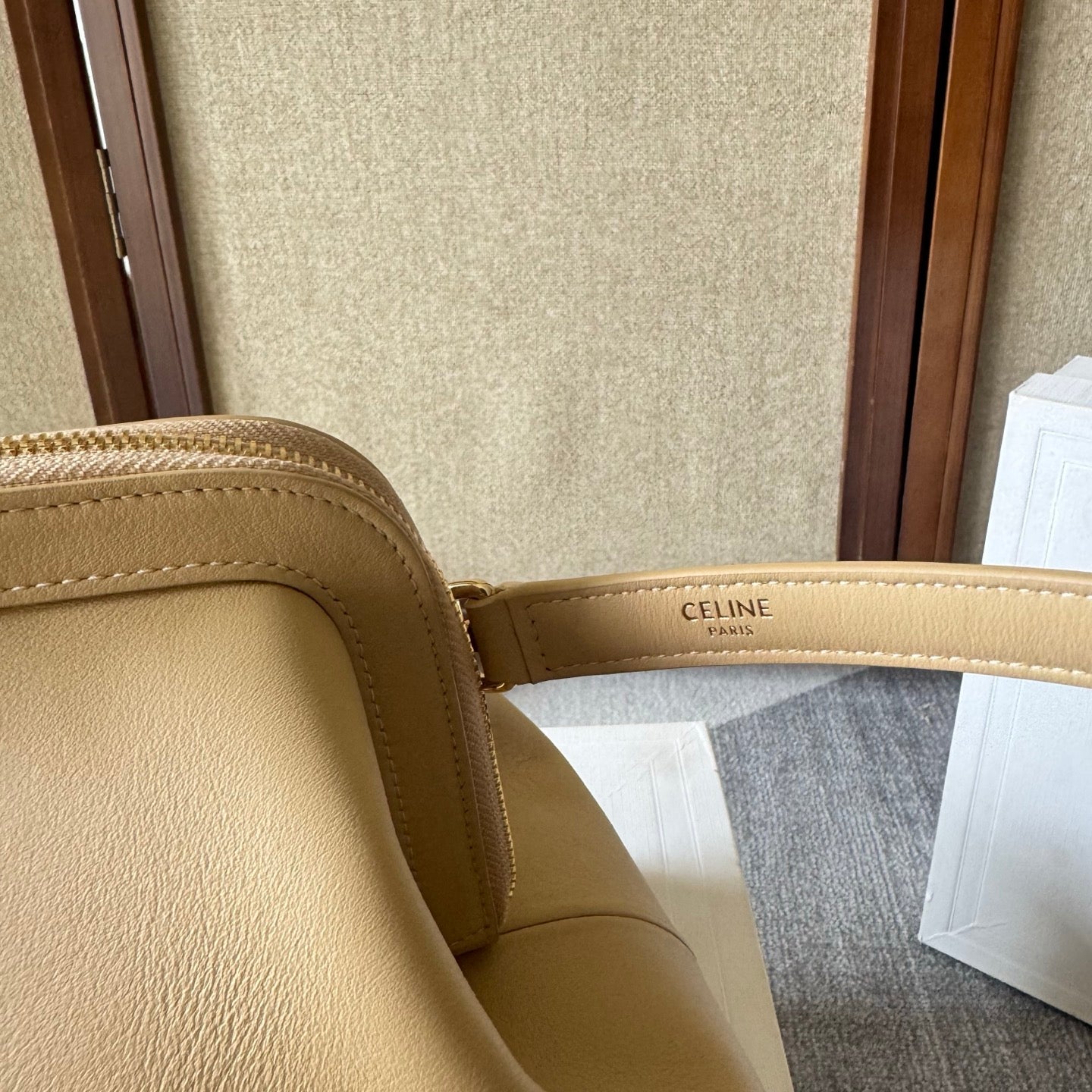 Celine Doctor's Pouch 35cm Beige Calfskin 288924