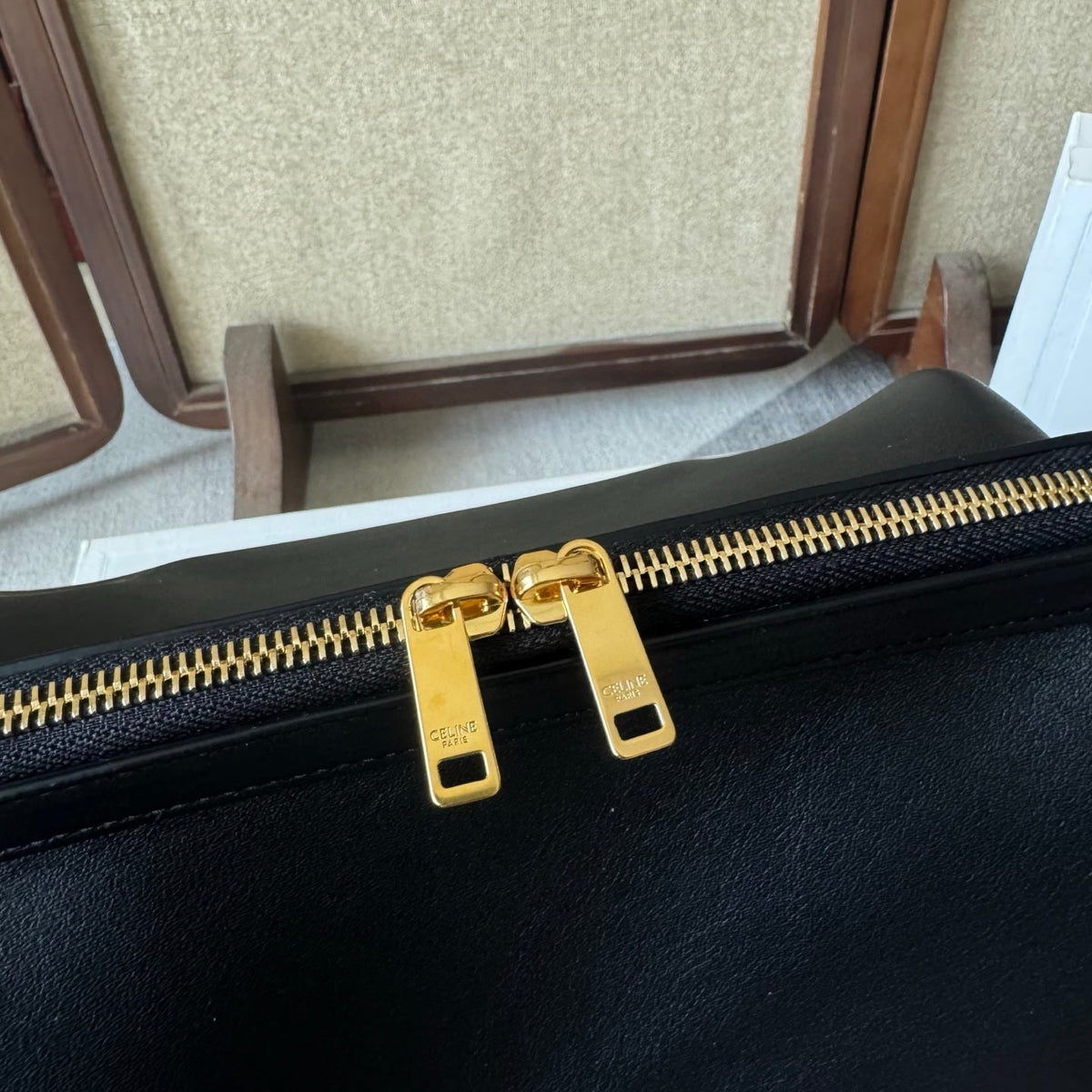 Celine Doctor's Pouch 35cm Black Calfskin 288926
