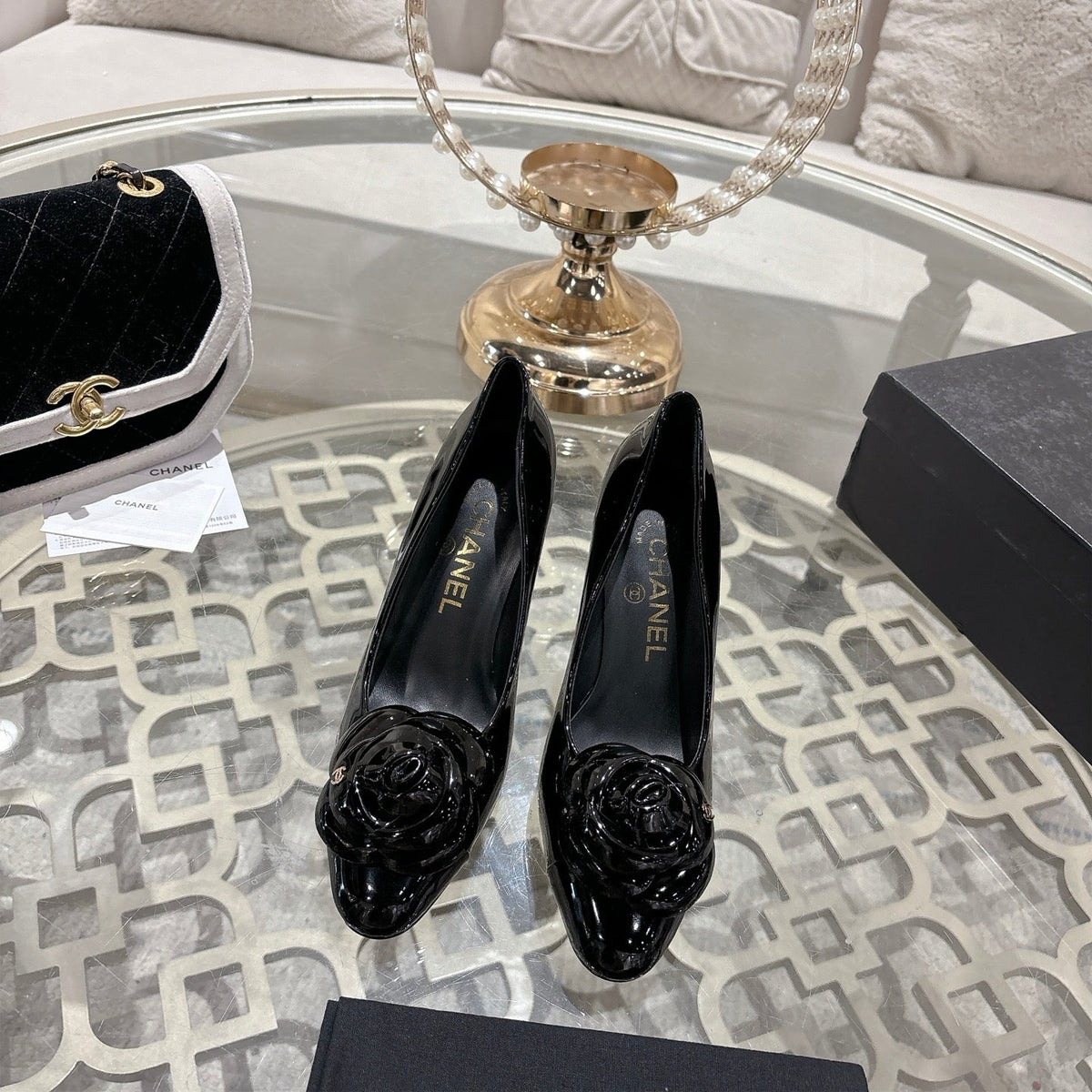 CC 26s High Heels Pump 85 Black Patent Leather 627005