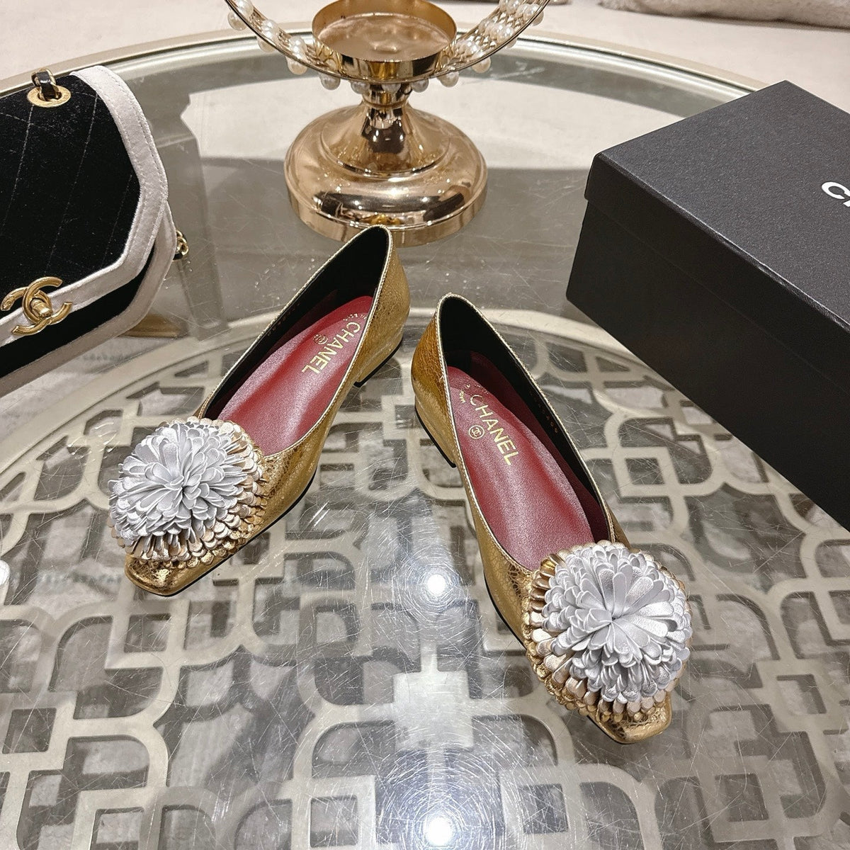 CC 26s Floral Ballet Flats Sheepskin