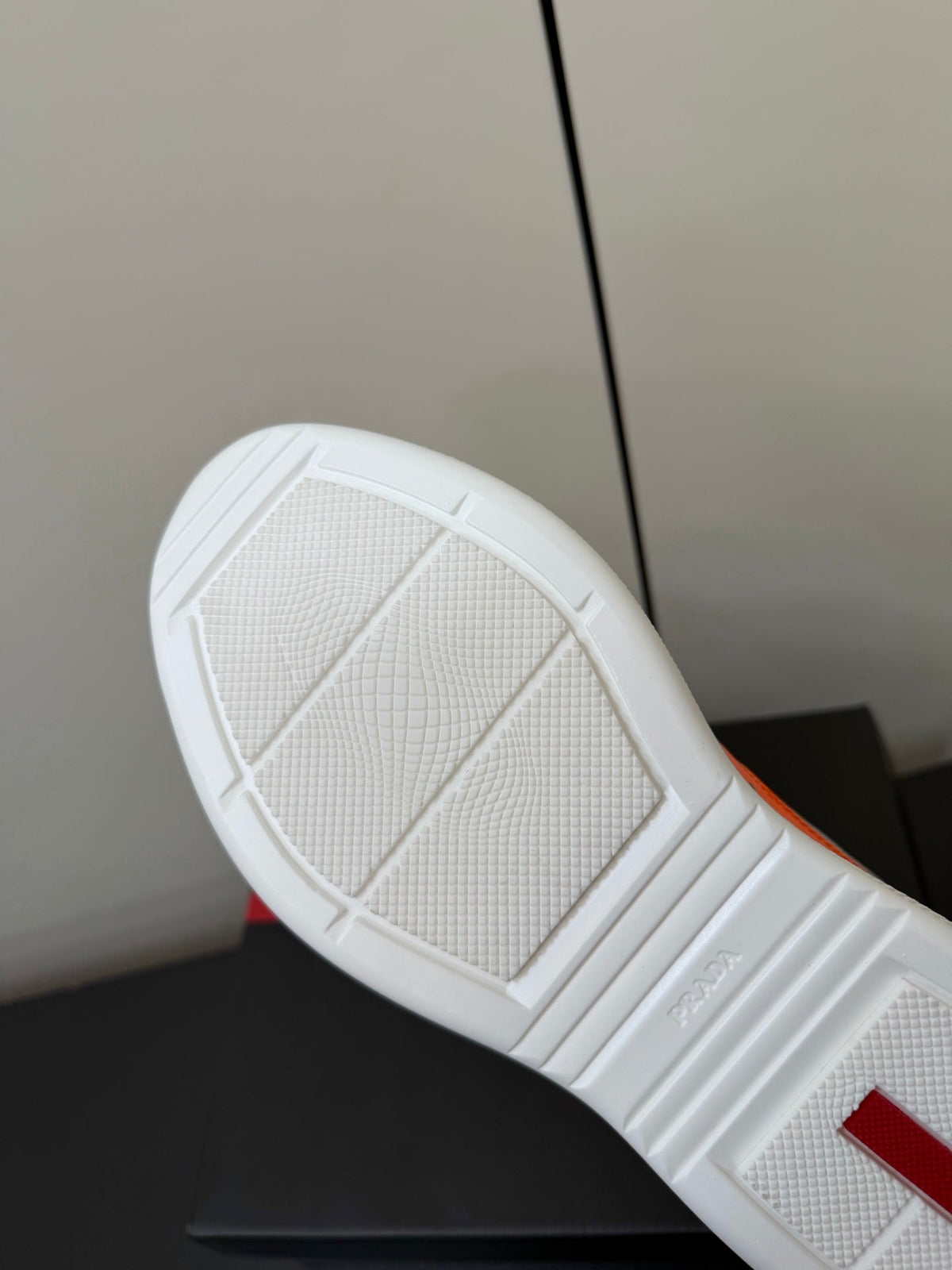 Prada America's Cup Sneaker Orange Patent Leather Mesh 618920