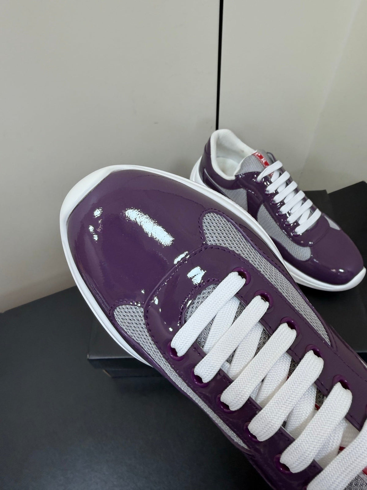 Prada America's Cup Sneaker Purple Patent Leather Mesh 618926