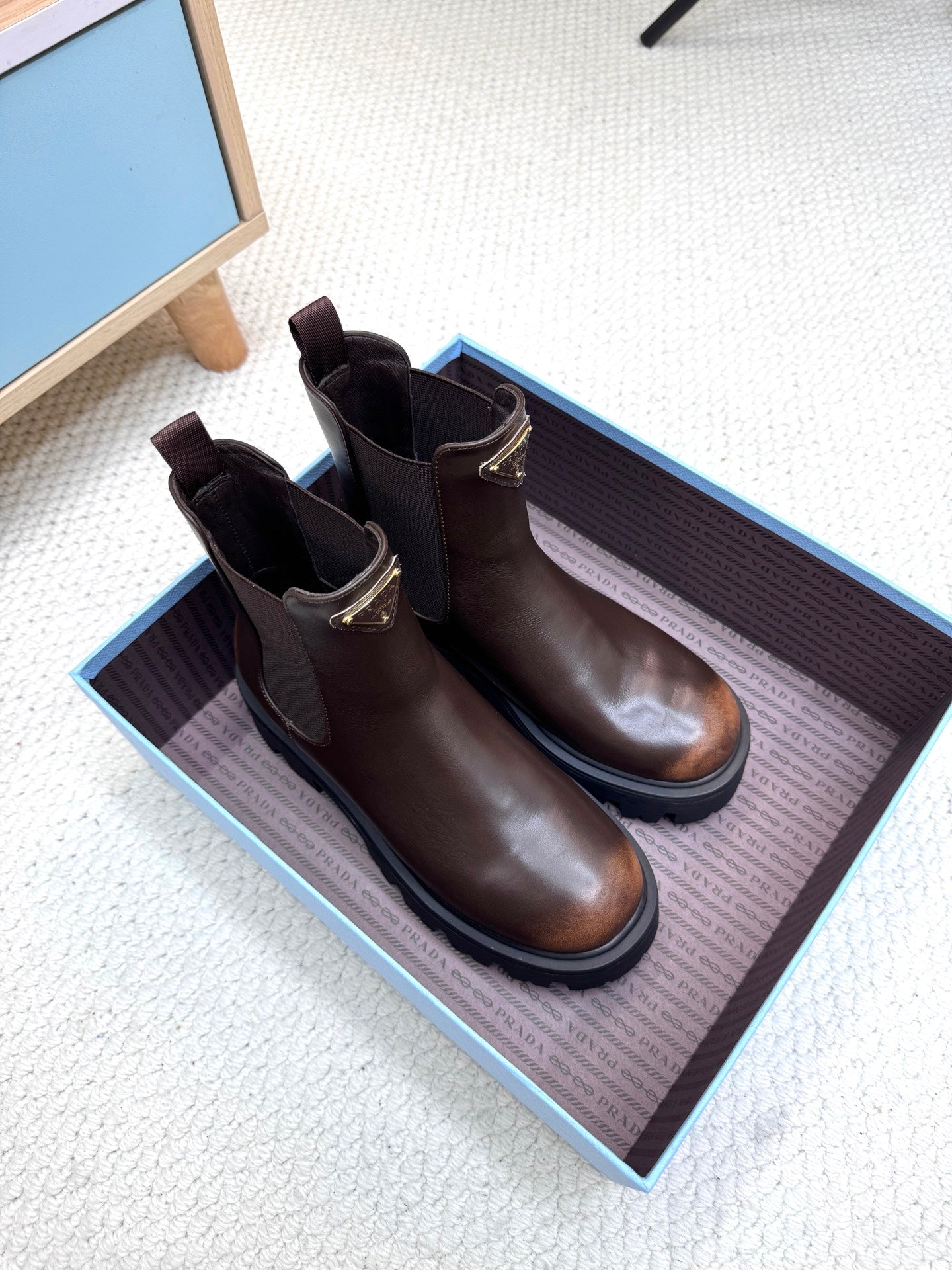 PRA ankle boots dark chocolate brown sheepskin 443662