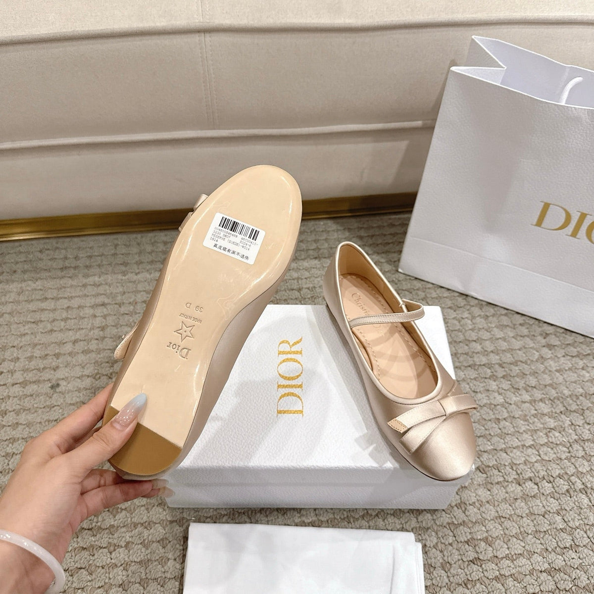 CD Lovely-D Raso Nero Ballerina Nude Sheepskin  502332
