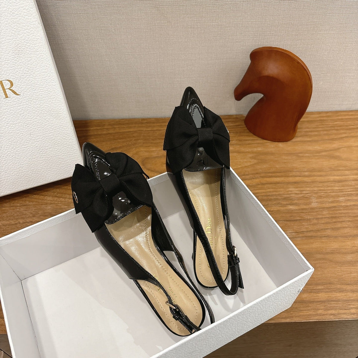 CD Diorissimo Slingback 50mm Black Patent Leather 541249