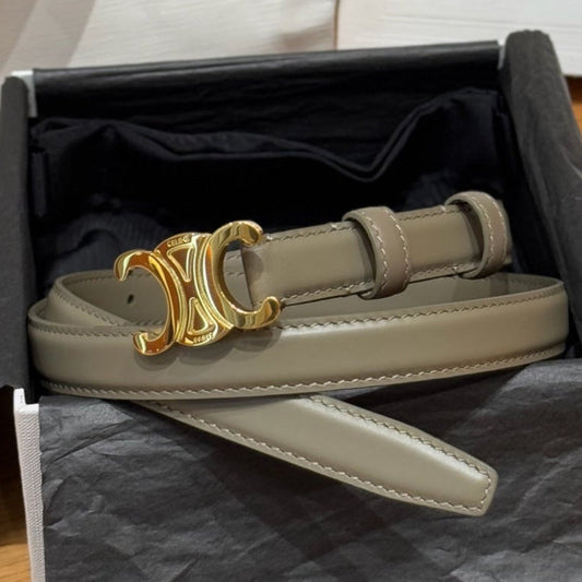 CEL Triomphe Belt 18mm Etoupe Gold Calfskin 187492