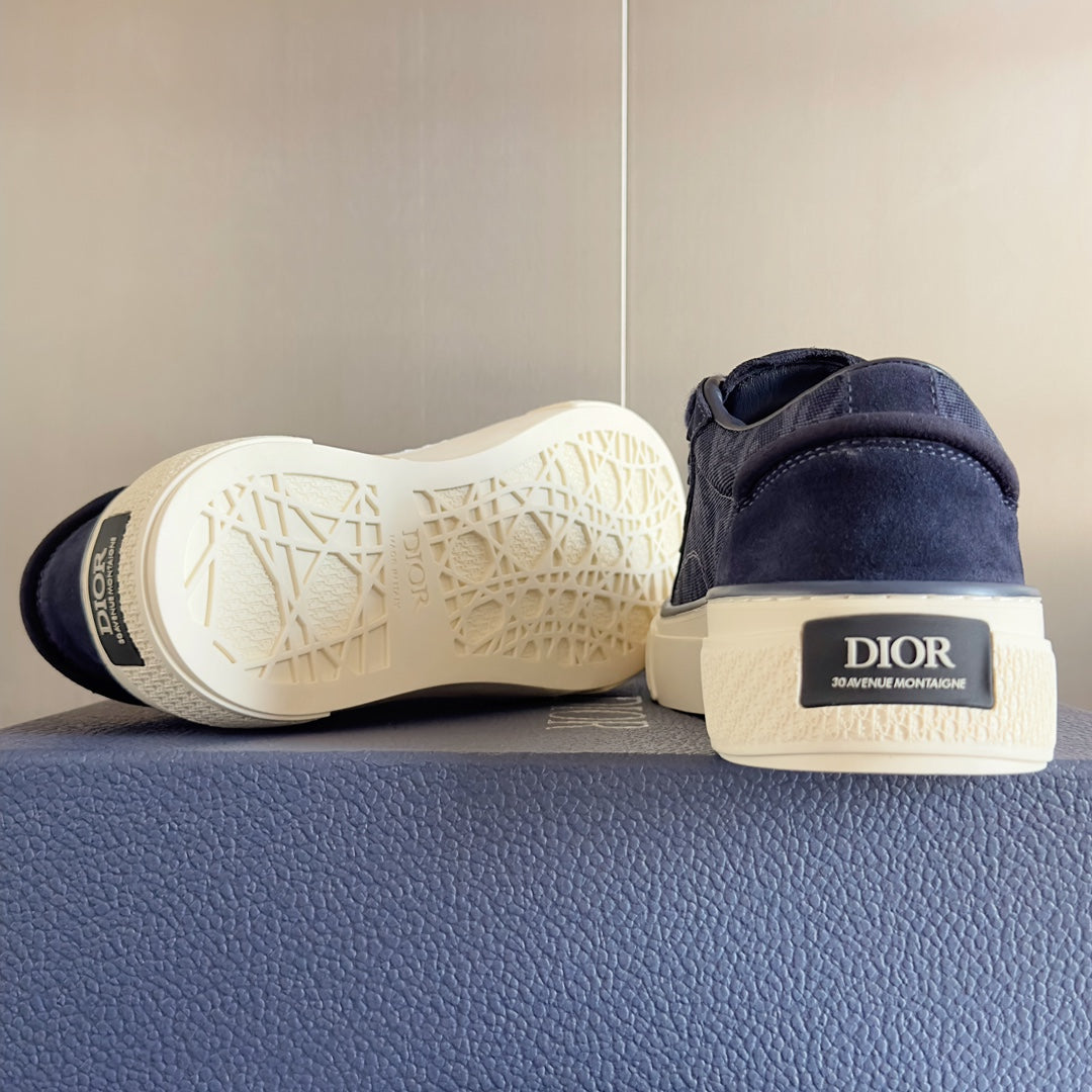 CD B33 Sneaker 40mm Charcoal Blue Monogram Suede